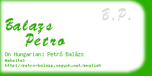 balazs petro business card