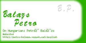 balazs petro business card